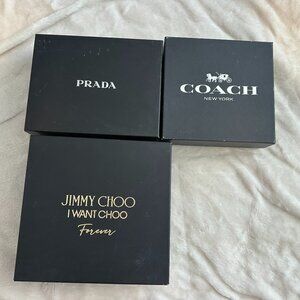 Luxury Designer Box Lot Prada Jimmy Choo Coach Gift Storage Boxes Black